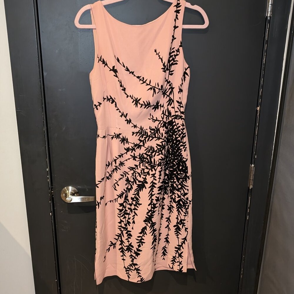 Beth Bailey Silk Dress - Pink with Black Print (Size 6)